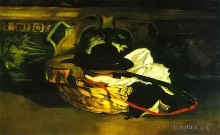 Édouard Manet Peinture à l'huile - Guitare et chapeau