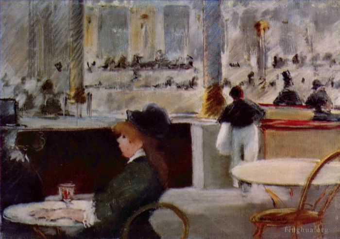 Édouard Manet Peinture à l'huile - Intérieur d'un café