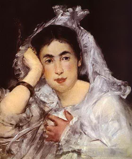Édouard Manet Peinture à l'huile - Marguerite de Conflans portant une capuche