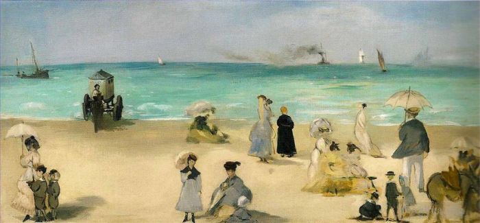 Édouard Manet Peinture à l'huile - Sur la plage de Boulogne