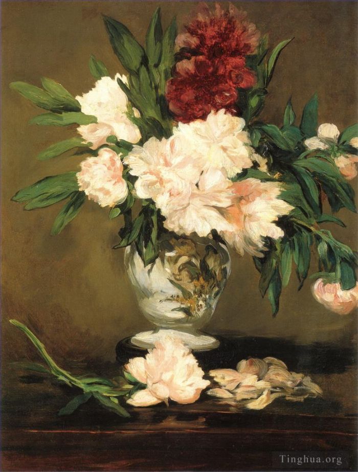 Édouard Manet Peinture à l'huile - Pivoines dans un vase