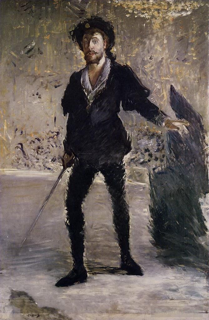 Édouard Manet Peinture à l'huile - Portrait de Faure en Hamlet