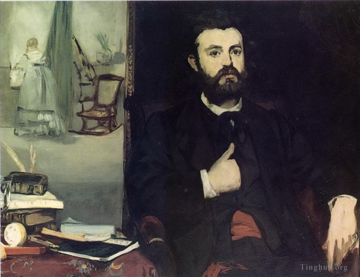 Édouard Manet Peinture à l'huile - Portrait de Zacharie Astruc