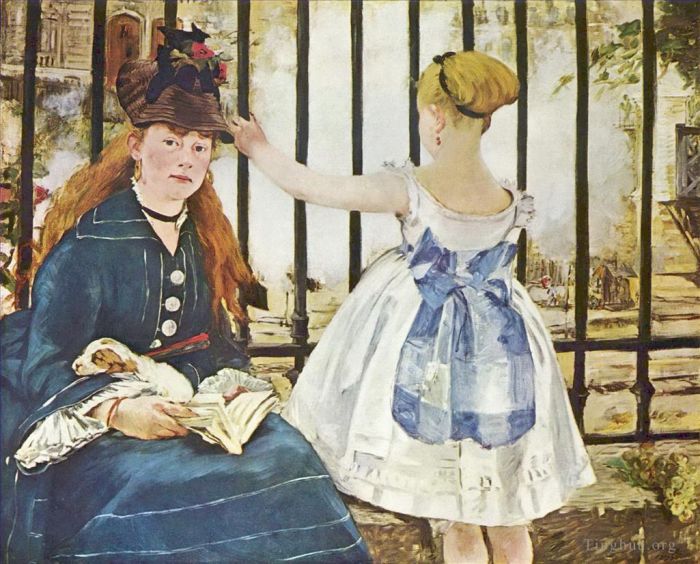 Édouard Manet Peinture à l'huile - Le Chemin de fer (Gare Saint-Lazare)