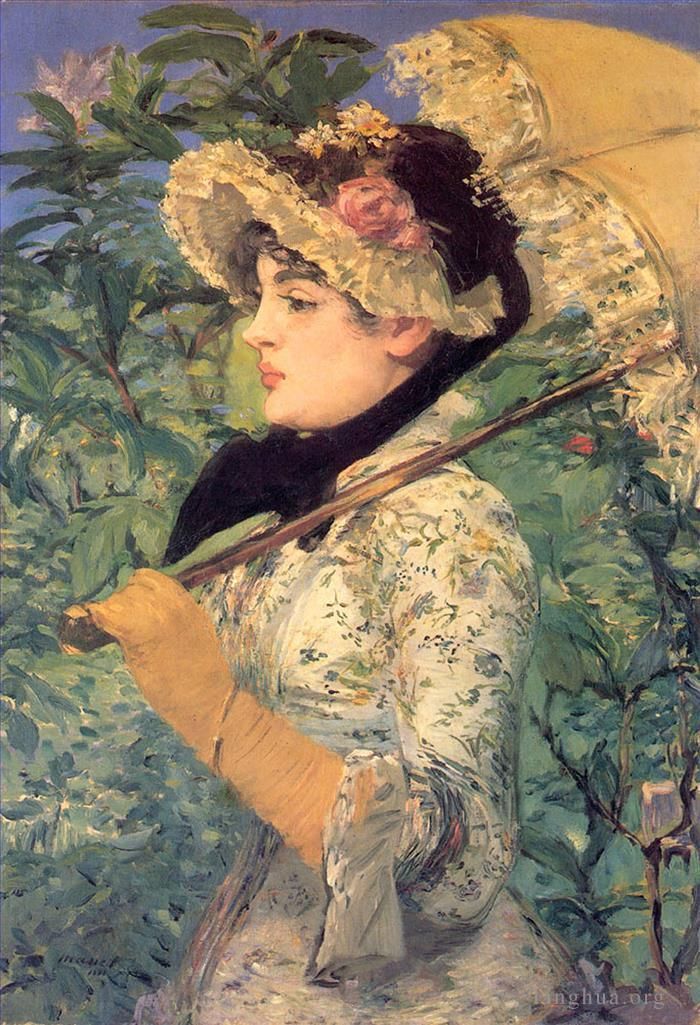 Édouard Manet Peinture à l'huile - Etude printanière de Jeanne Demarsy