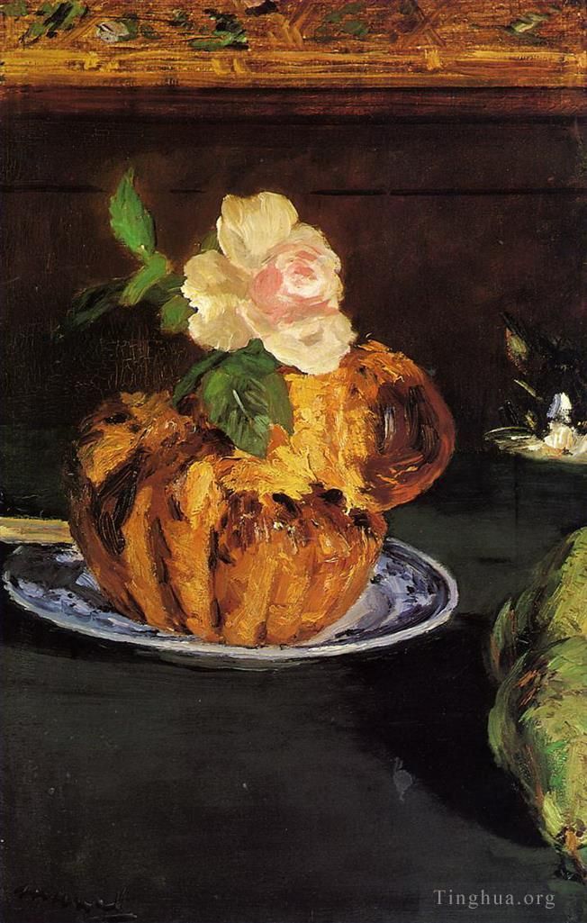Édouard Manet Peinture à l'huile - Nature morte à la brioche