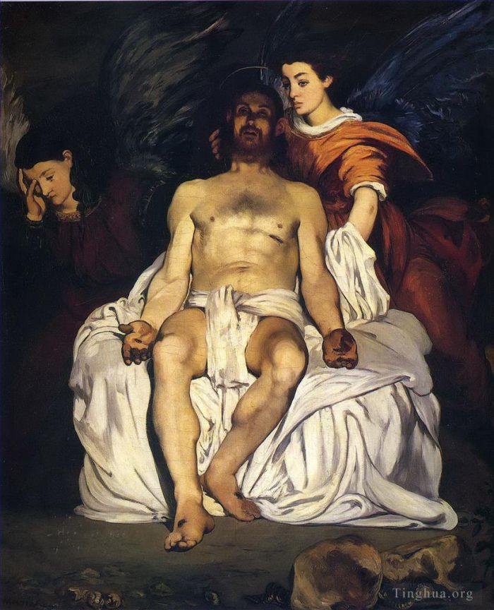 Édouard Manet Peinture à l'huile - Le Christ mort avec les anges