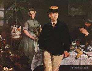 Édouard Manet œuvres - Le déjeuner au studio
