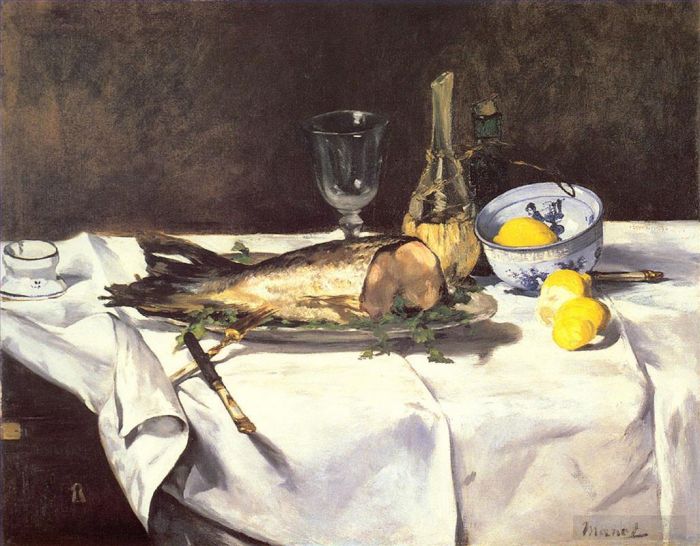 Édouard Manet Peinture à l'huile - Le saumon