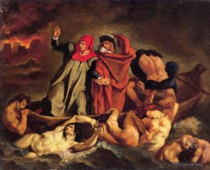 Édouard Manet œuvres - La barque de Dante Copie d'après Delacroix