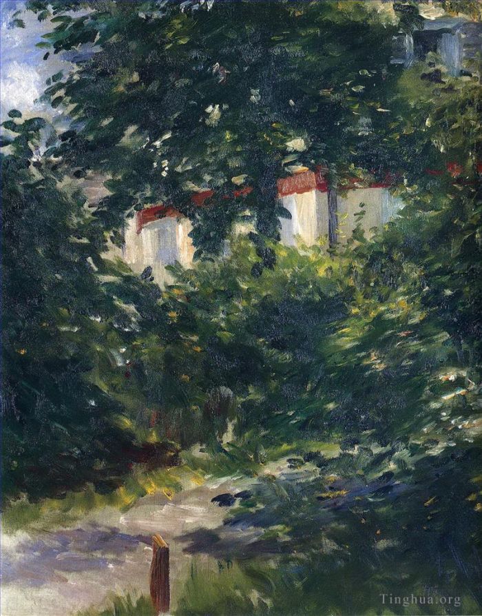 Édouard Manet Peinture à l'huile - Le jardin autour de la maison Manet