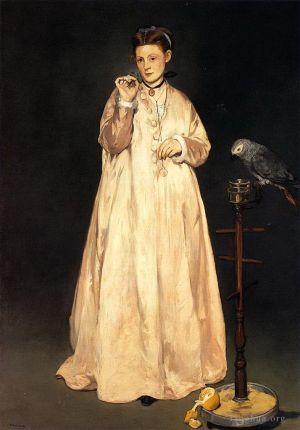 Édouard Manet œuvres - Femme avec un perroquet