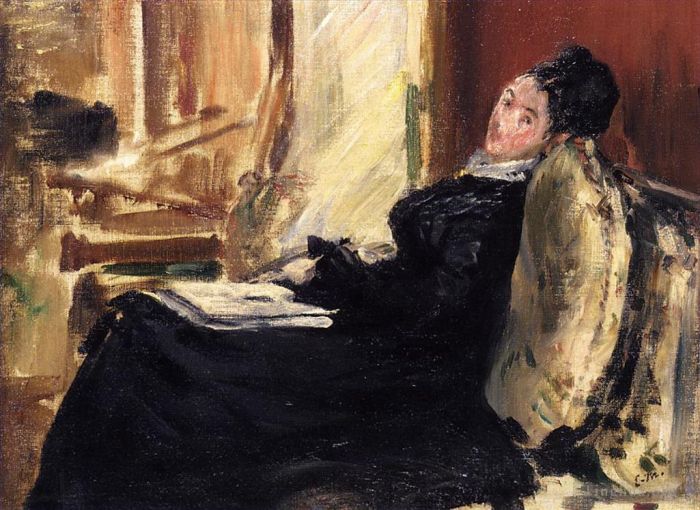 Édouard Manet Peinture à l'huile - Jeune femme avec un livre