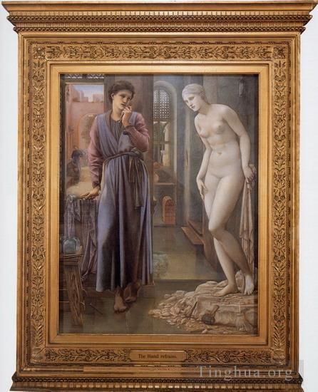 Edward Burne-Jones Peinture à l'huile - Pygmalion et l'image II La main s'abstient