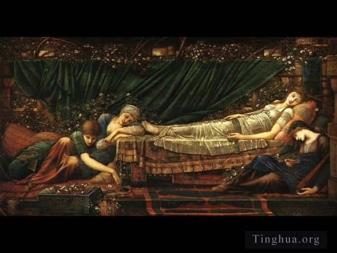Edward Burne-Jones Peinture à l'huile - La Belle au bois dormant