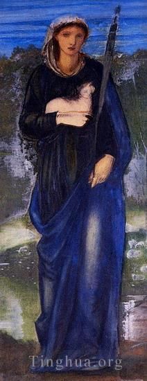 Edward Burne-Jones Peinture à l'huile - Sainte Agnès