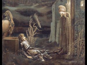 Edward Burne-Jones œuvres - Le rêve de Launcelot à la chapelle du San Graal