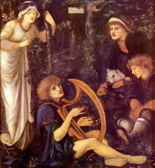 Edward Burne-Jones Peinture à l'huile - La folie de Sir Tristram