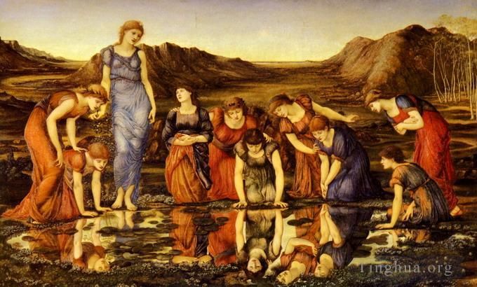 Edward Burne-Jones Peinture à l'huile - Le miroir de Vénus