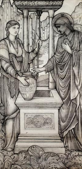 Edward Burne-Jones Types de peintures - Christ et le puits