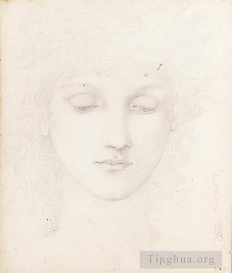 Edward Burne-Jones Types de peintures - Tête de jeune fille