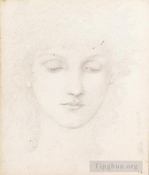 Edward Burne-Jones œuvres - Tête de jeune fille