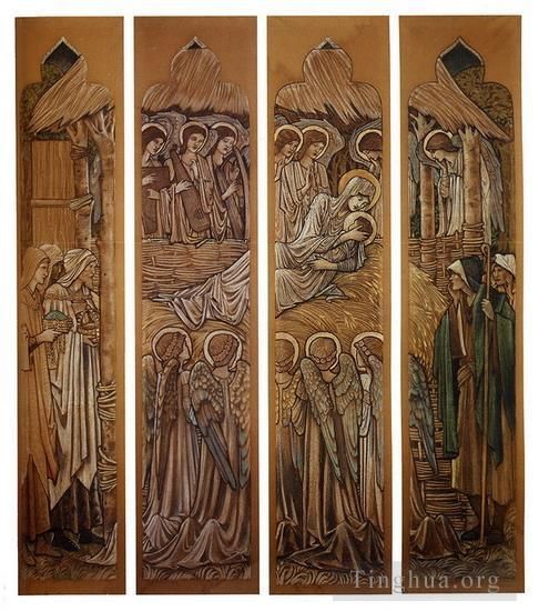 Edward Burne-Jones Types de peintures - Les dessins de la Nativité pour les vitraux de l'église St Davids de Hawarden