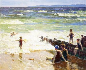 Edward Henry Potthast œuvres - Baigneurs au bord du rivage