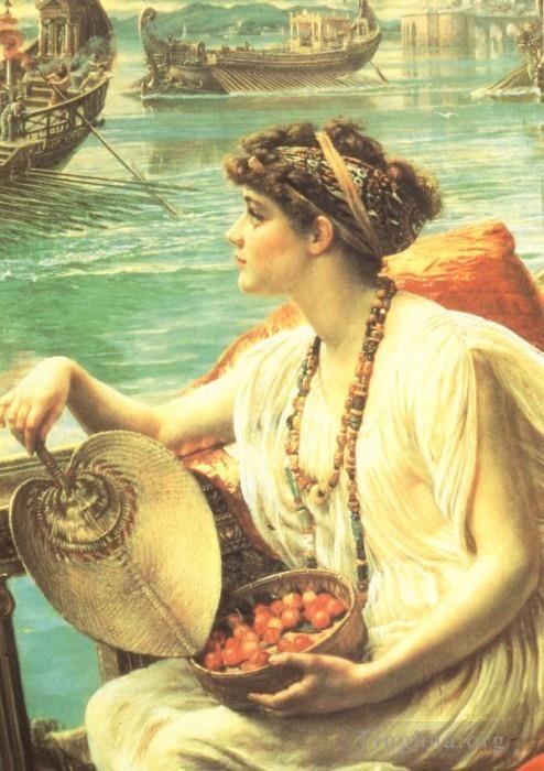 Edward Poynter Peinture à l'huile - Course de bateaux romains