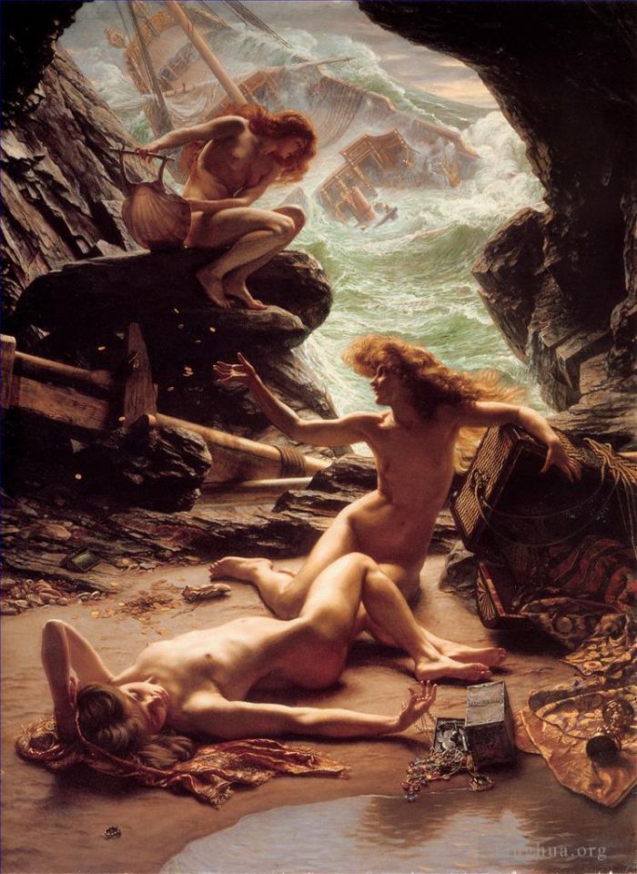 Edward Poynter Peinture à l'huile - La Grotte des Nymphes des Tempêtes