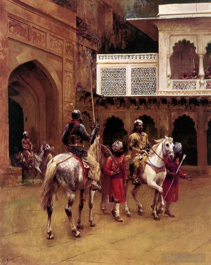 Edwin Lord Weeks Peinture à l'huile - Palais du prince indien d'Agra