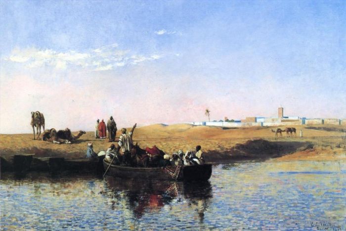Edwin Lord Weeks Peinture à l'huile - Scène à Sale Maroc