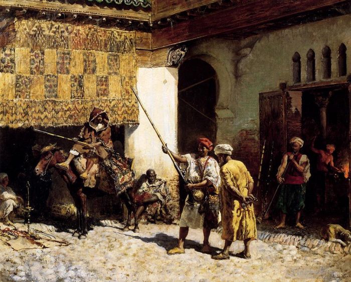 Edwin Lord Weeks Peinture à l'huile - L'armurier arabe