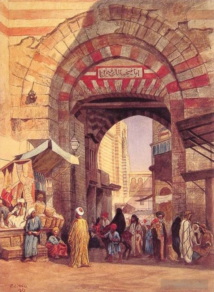 Edwin Lord Weeks Peinture à l'huile - Le bazar maure