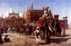 Edwin Lord Weeks œuvres - Le retour de la cour impériale de la grande mosquée de Delhi Edwin Lord Weeks