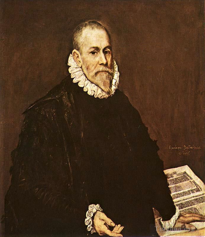 El Greco Peinture à l'huile - Portrait d'un docteur 1577