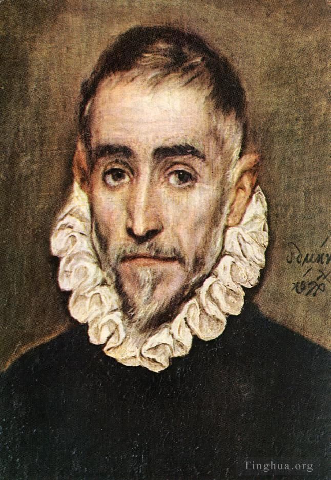 El Greco Peinture à l'huile - Portrait d'un noble aîné 1584