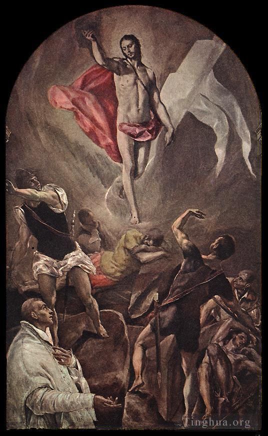 El Greco Peinture à l'huile - Résurrection 1577