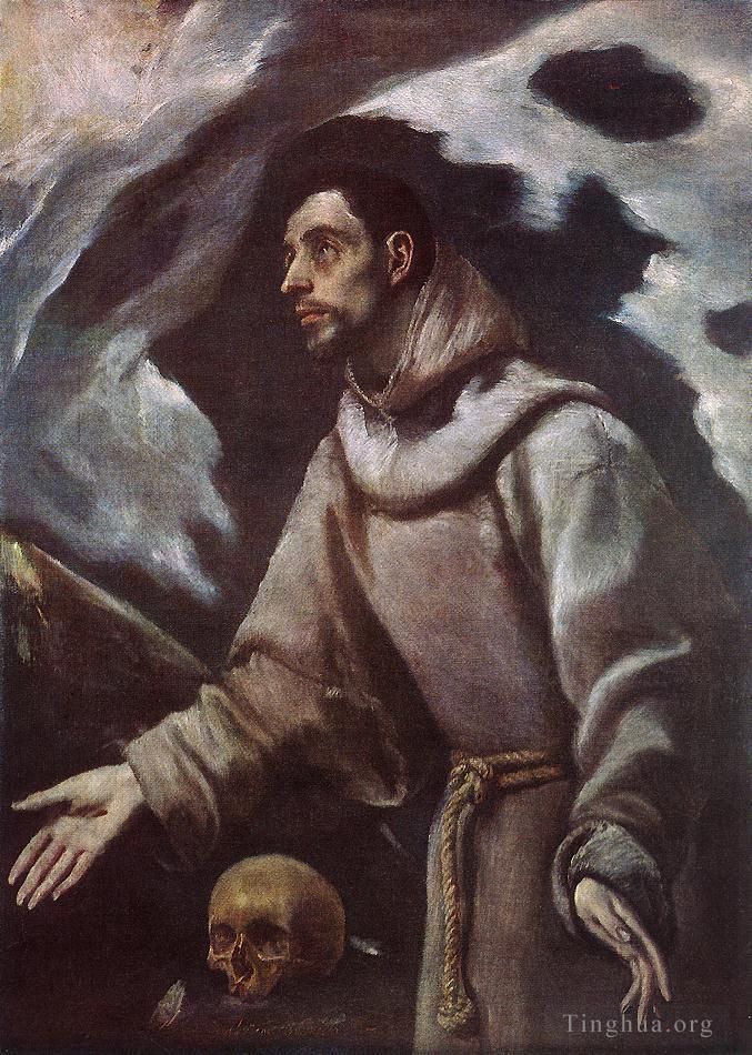 El Greco Peinture à l'huile - L'extase de saint François 1580