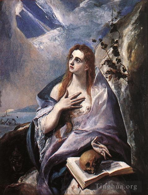 El Greco Peinture à l'huile - La Madeleine 1576