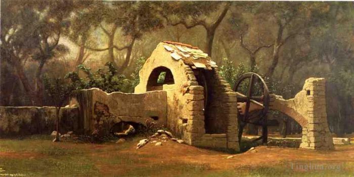 Elihu Vedder Peinture à l'huile - Le vieux puits Bordighera