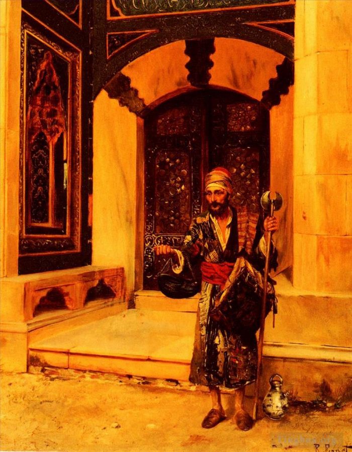 Rudolf Ernst Peinture à l'huile - Le mendiant