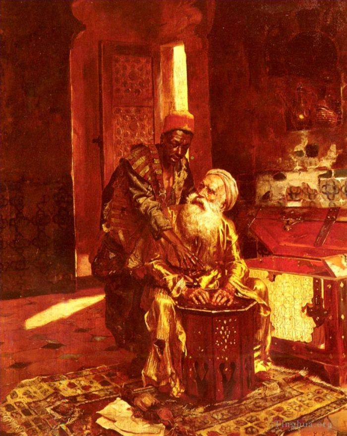 Rudolf Ernst Peinture à l'huile - Le changeur d'argent