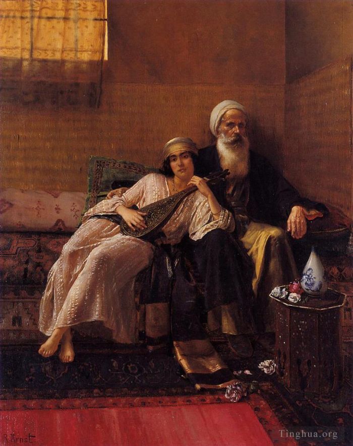Rudolf Ernst Peinture à l'huile - Le musicien