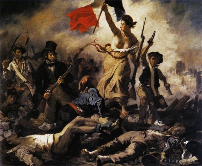 Ferdinand Victor Eugène Delacroix Peinture à l'huile - La Liberté guidant le peuple