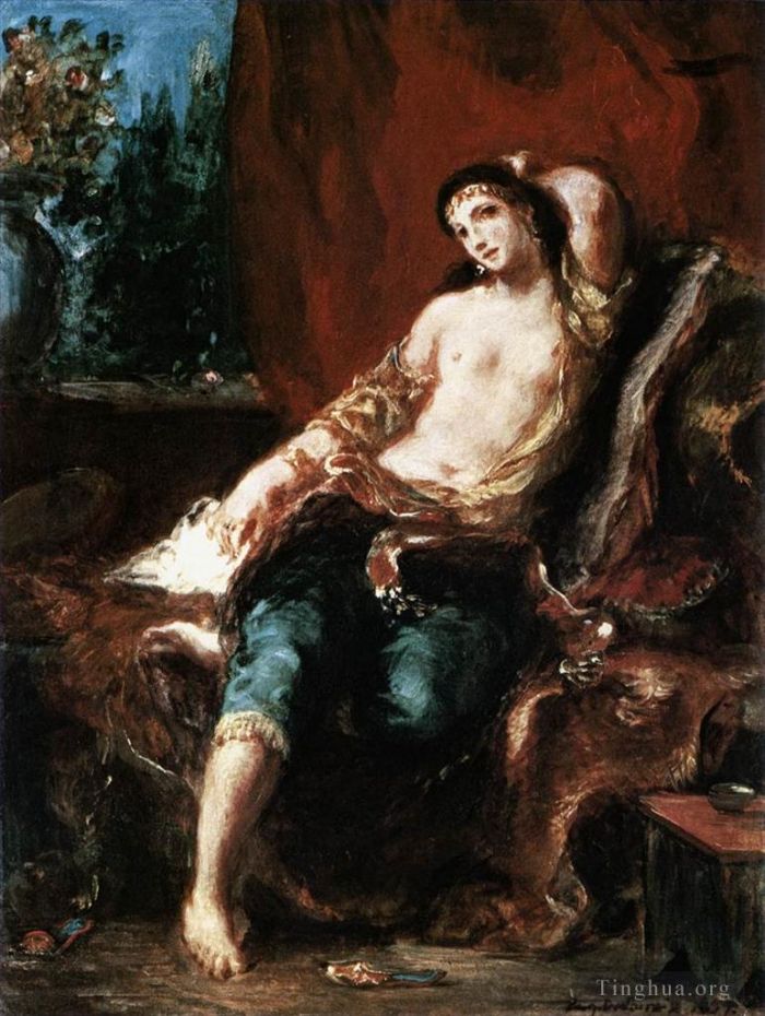 Ferdinand Victor Eugène Delacroix Peinture à l'huile - Odalisque