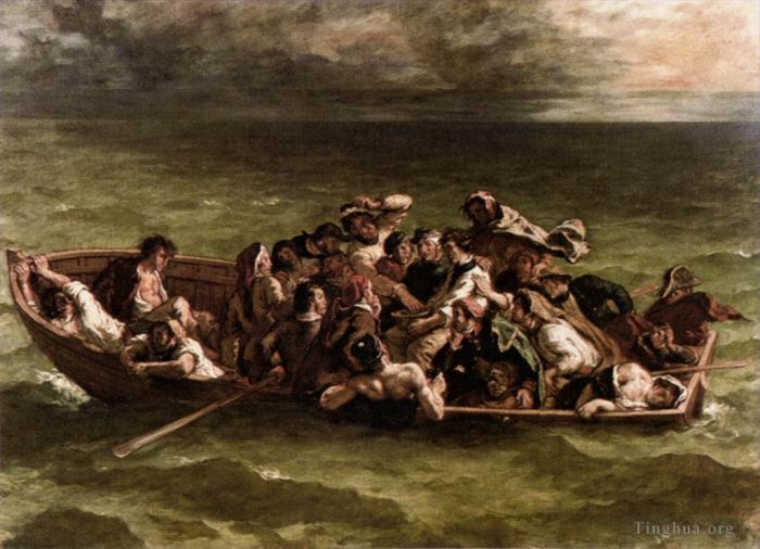 Ferdinand Victor Eugène Delacroix Peinture à l'huile - Naufrage du Don Juan