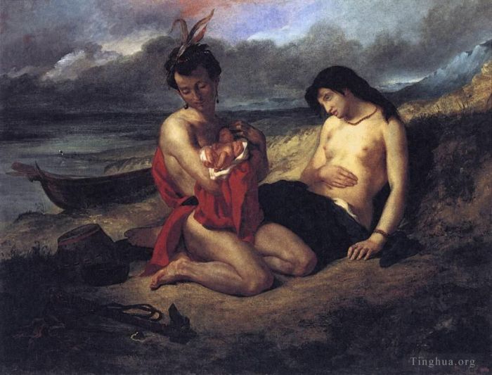 Ferdinand Victor Eugène Delacroix Peinture à l'huile - Les Natchez