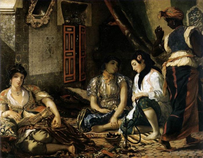 Ferdinand Victor Eugène Delacroix Peinture à l'huile - Femmes d’Alger dans leur appartement