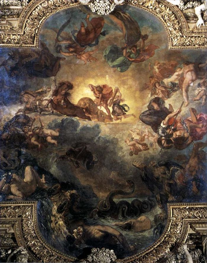 Ferdinand Victor Eugène Delacroix Types de peintures - Apollon tue Python